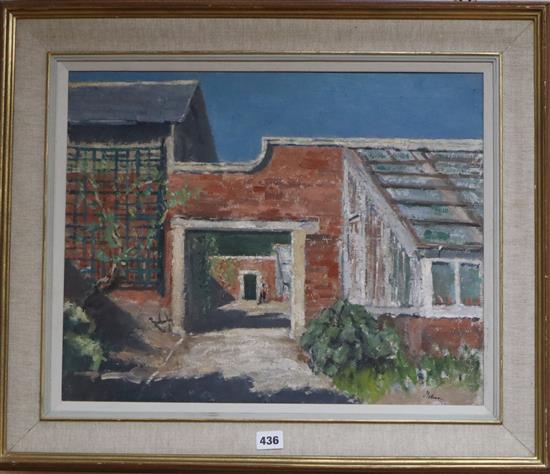 Paul Ayshford Lord Methuen (1886-1974) oil on canvas, The Kitchen Garden at Corsham, signed, 41 x 51cm.